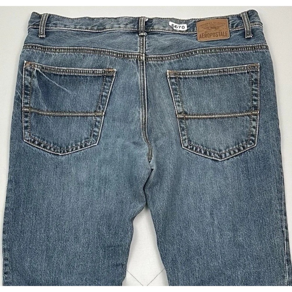 Aeropostale Driggs Bootcut Jeans Mens 36x34 Blue Denim Faded Slim Y2K Vintage
